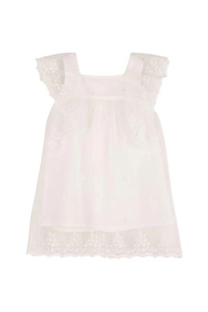 White dress, culottes and hat set with lace trim CHLOÉ KIDS | C20935117